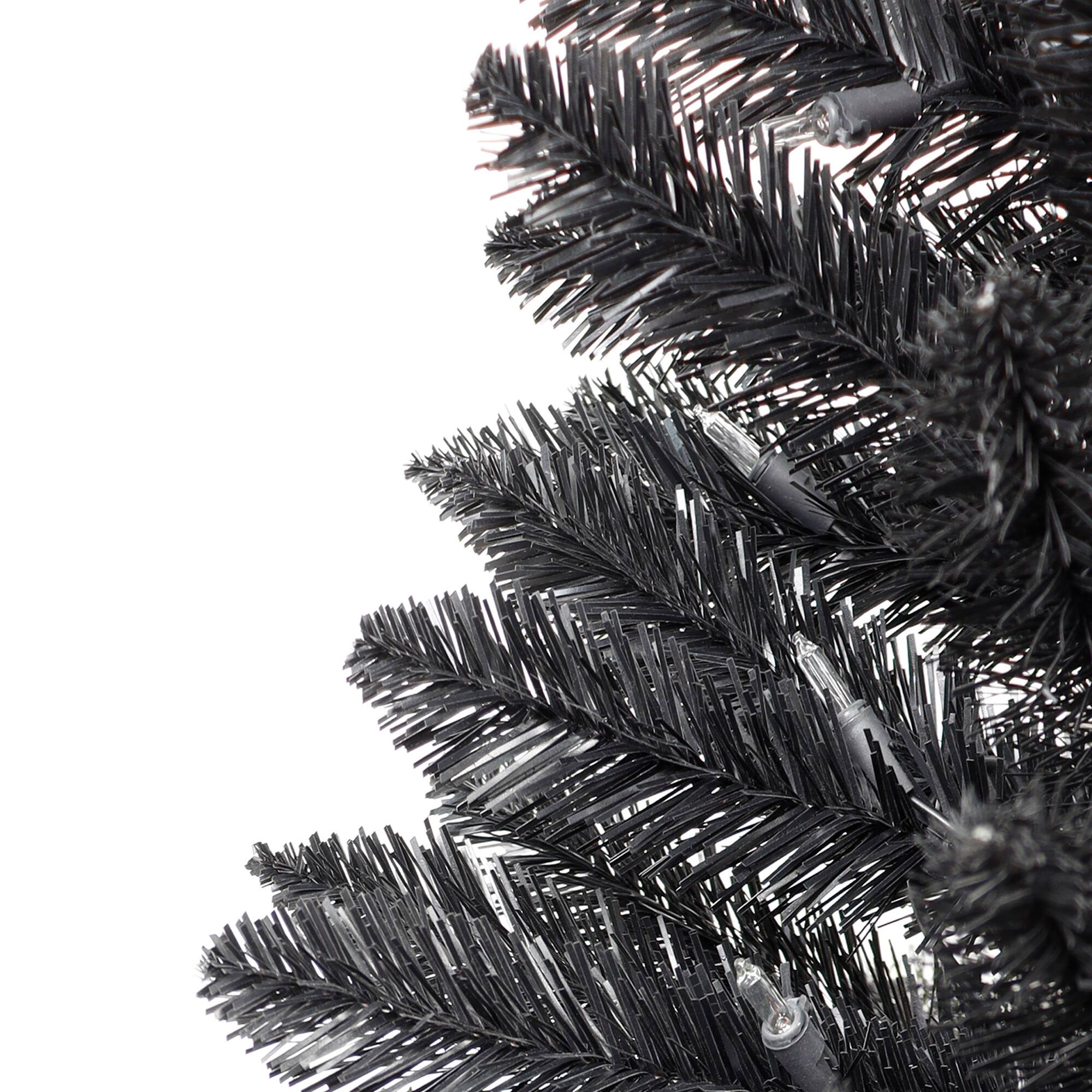 6ft. Pre-Lit Black Carson Pine Artificial Christmas Tree, Clear Lights
